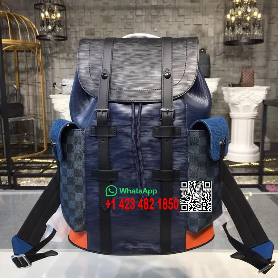 Geanta Rucsac Louis Vuitton Christopher Pm Epi Canvas Colectia Primavara/vara 2018 M51457, Bleumarin