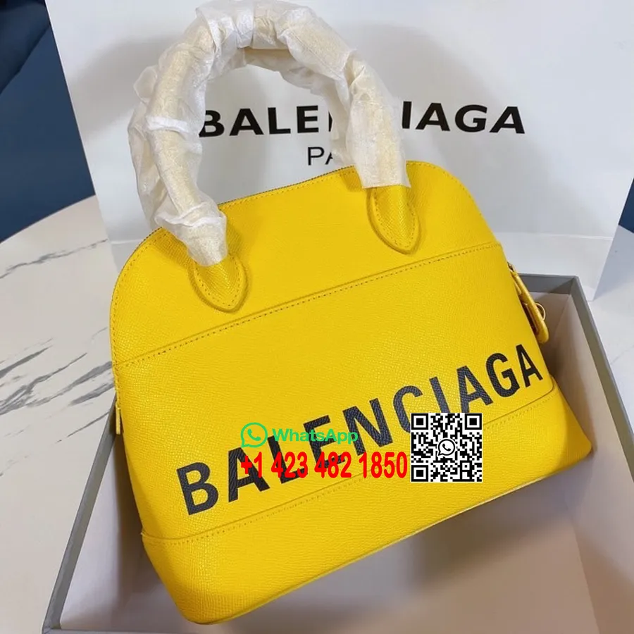 Balenciaga Xs Medium Bag 26cm Kornet Kalveskinn Vår/sommer 2022 Kolleksjon, Gul