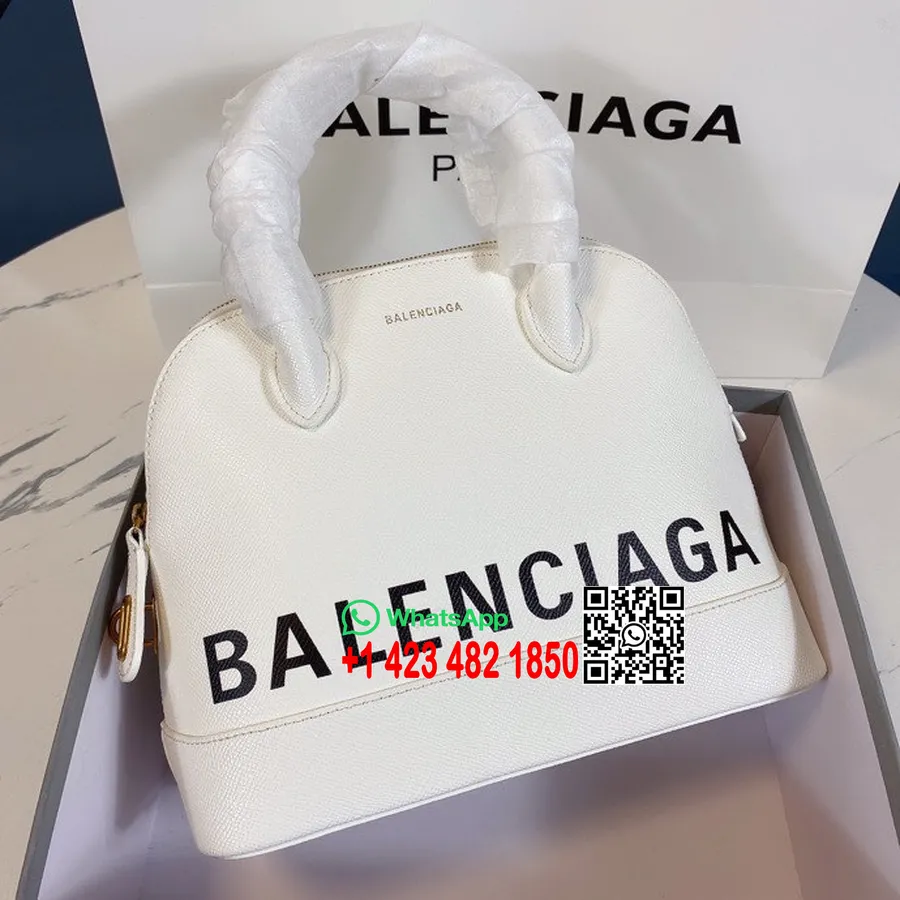 Balenciaga Xs Medium Bag 26cm Kornet Kalveskinn Vår/sommer 2022 Kolleksjon, Hvit