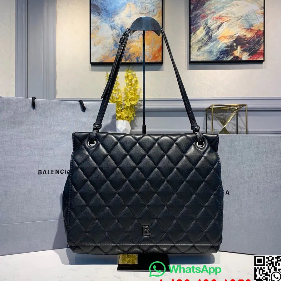 Balenciaga Touch Bag 34 Cm Glatt Kalveskinn Vår/sommer 2020 Kolleksjon, Svart