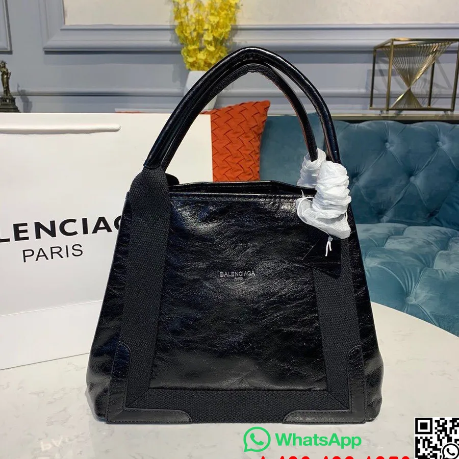 Balenciaga Cabas Handleveske 30 Cm Lammeskinn Vår/sommer 2019 Kolleksjon, Svart