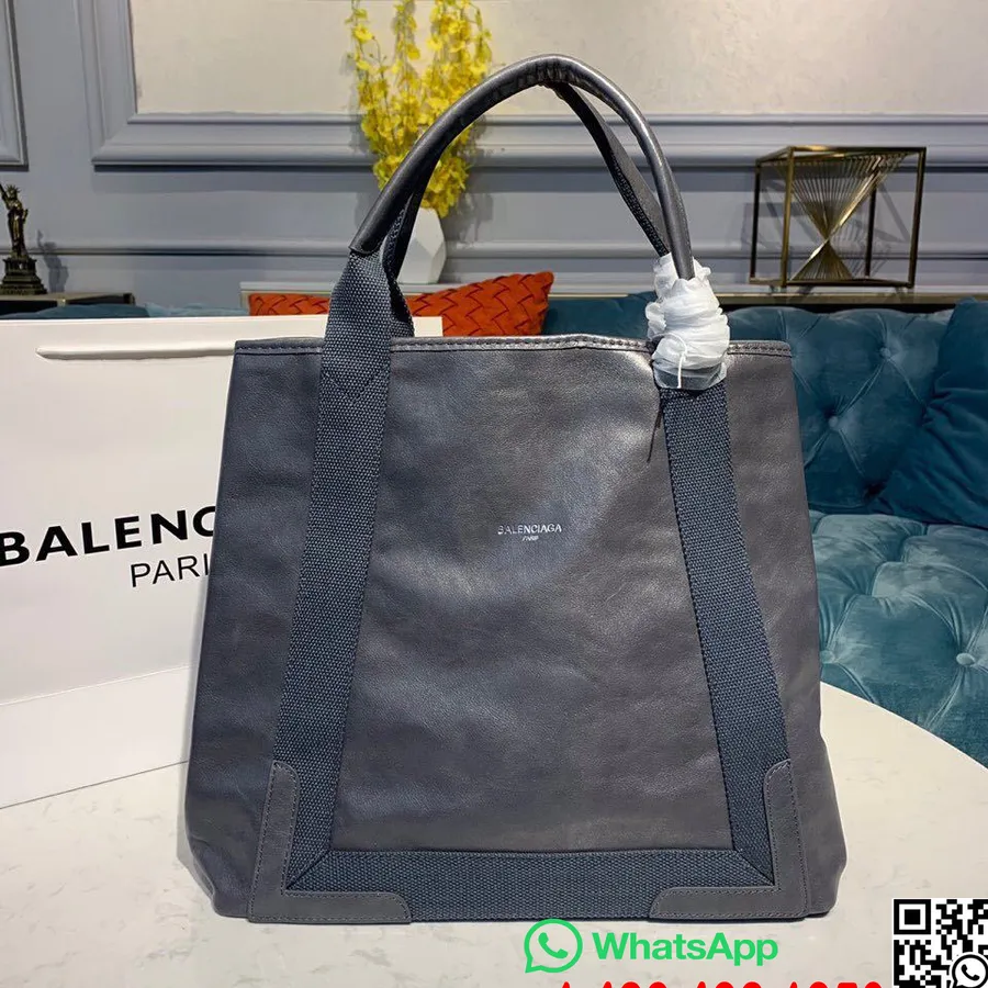 Balenciaga Cabas Shopping Veske 35 Cm Lammeskinn Vår/sommer 2019 Kolleksjon, Grå