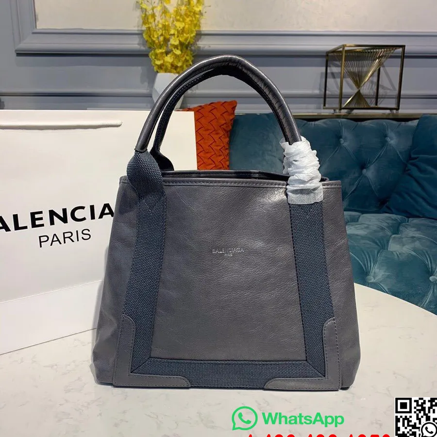 Balenciaga Cabas Handlepose 30 Cm Lammeskinn Vår/sommer 2019 Kolleksjon, Grå