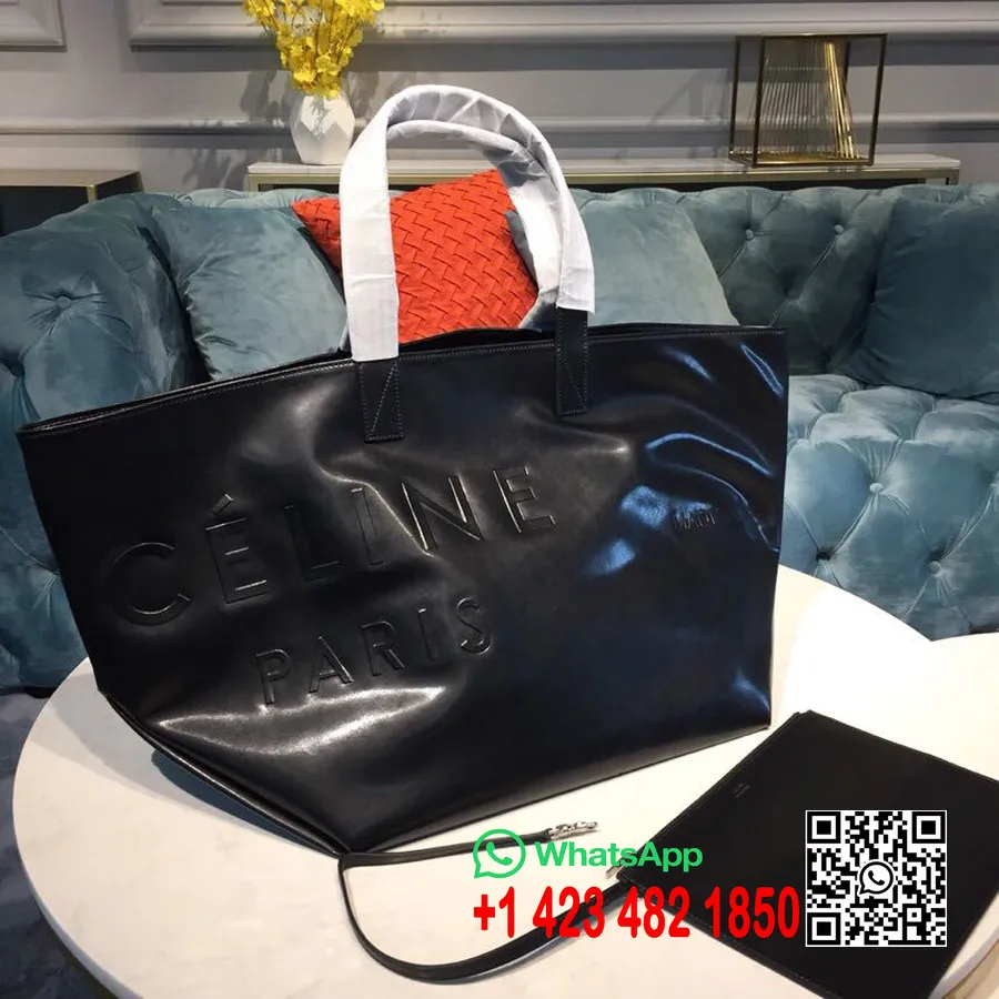 Borsa Celine Tote Shopping 35cm Pelle Di Vitello Liscia Collezione Primavera/estate 2018, Nera