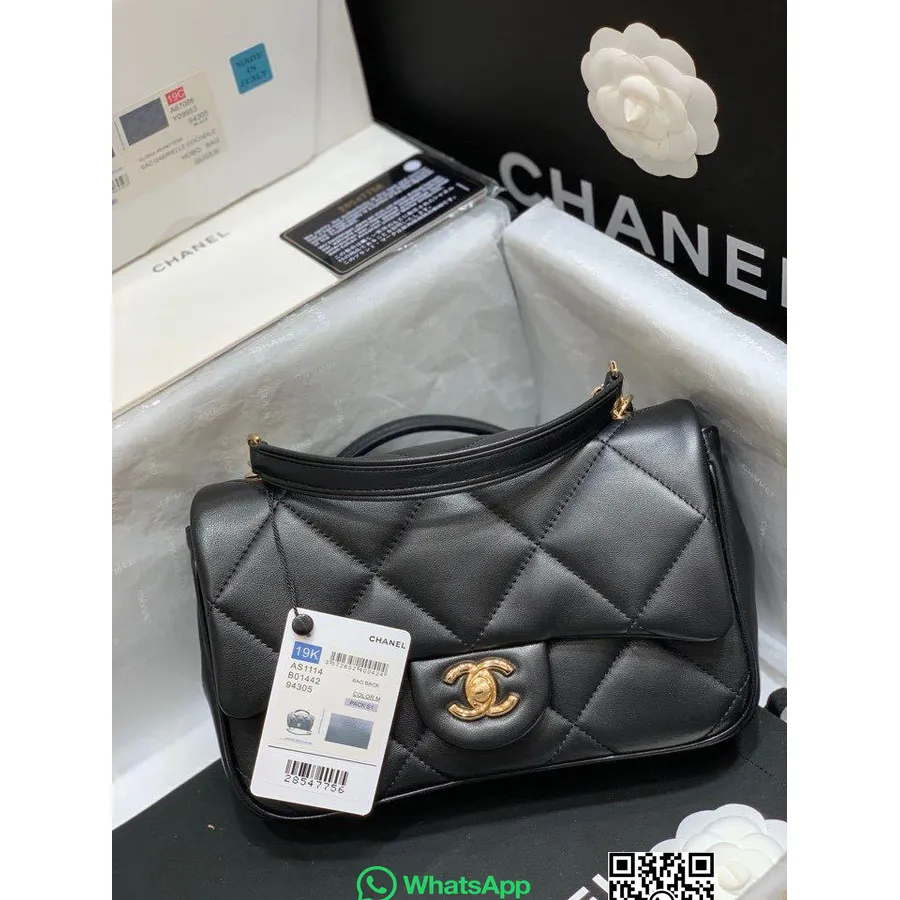 Chanel Flap Bag 23cm Lambskin Leather Spring/Summer 2020 Act 1 Collection, Black