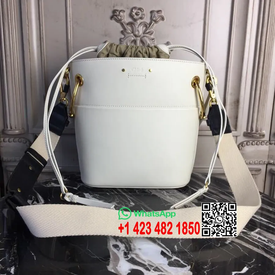 Chloe Roy Small Bucket Bag 3s126h Gladko Telečje Usnje Kolekcija Pre-fall 2018 Bela