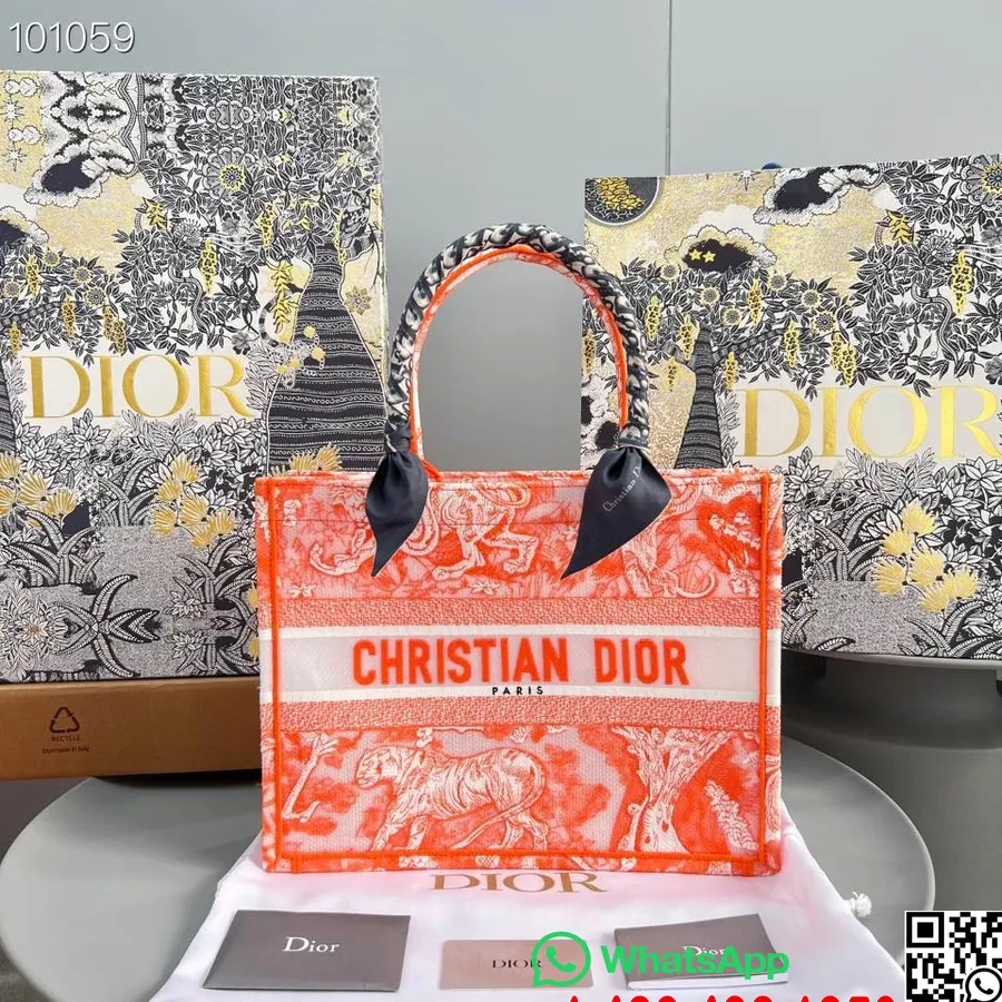 Christian Dior Book Tote Bag 36cm M1296 Capodanno Cinese Reverse Trasparente Toile De Jouy Tela Ricamata Autunno/inverno 2022 C