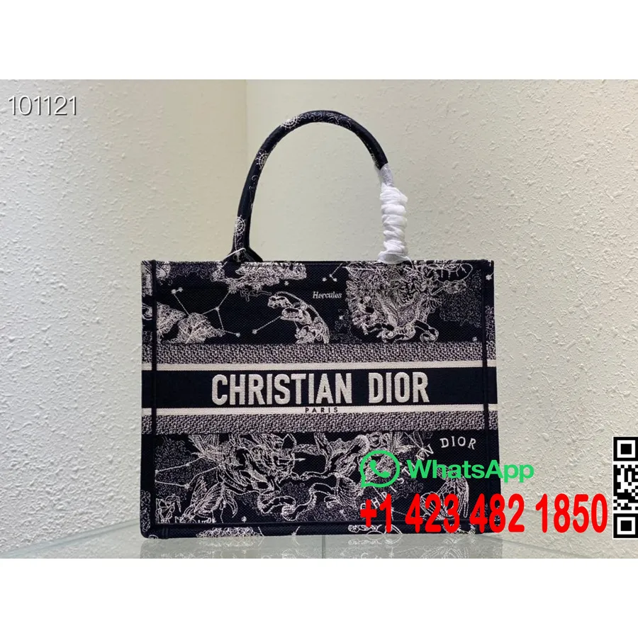 Christian Dior Book Torba Torba 36cm 1286 Toile De Jouy Zodiac Vez Platno Kolekcija Jesen/zima 2022., Tamnoplava