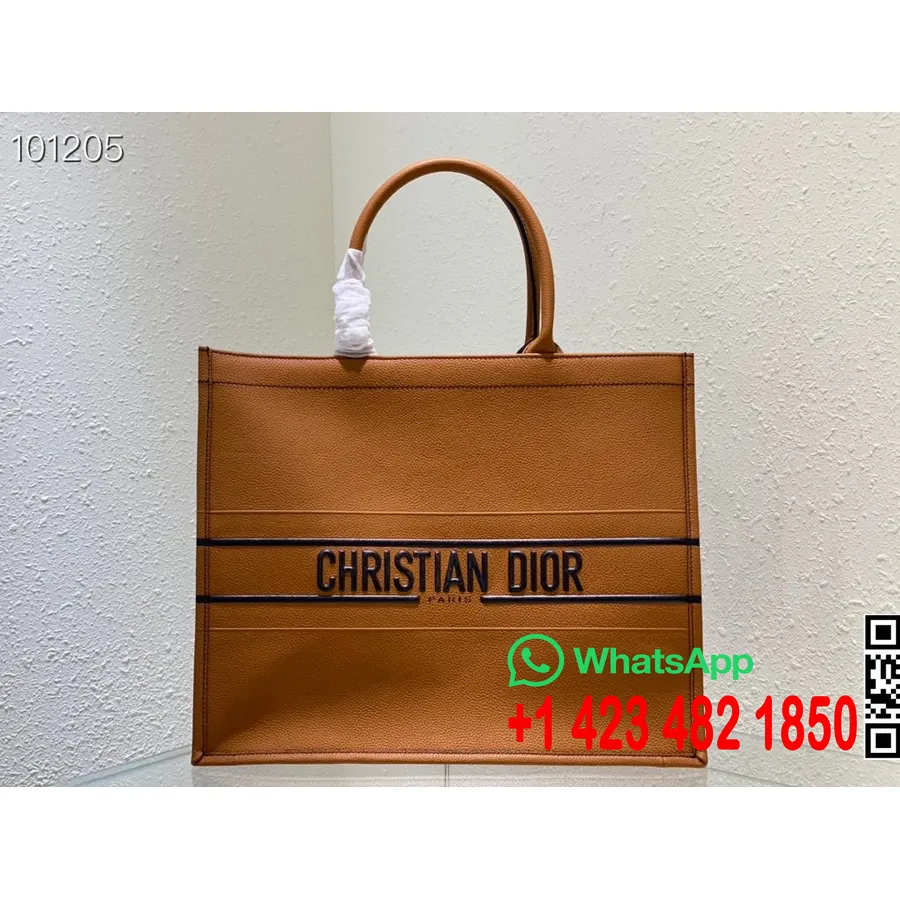 Christian Dior Book Tote Bag 42 Cm 1286 Teleća Koža Izvezeno Platno Kolekcija Jesen/zima 2022., Smeđa