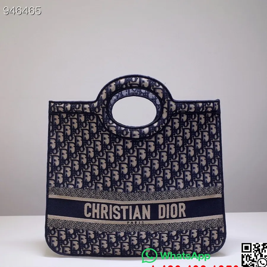 Christian Dior Velika Torba 44 Cm 83131 Koso Platno Kolekcija Proljeće/ljeto 2022., Plava