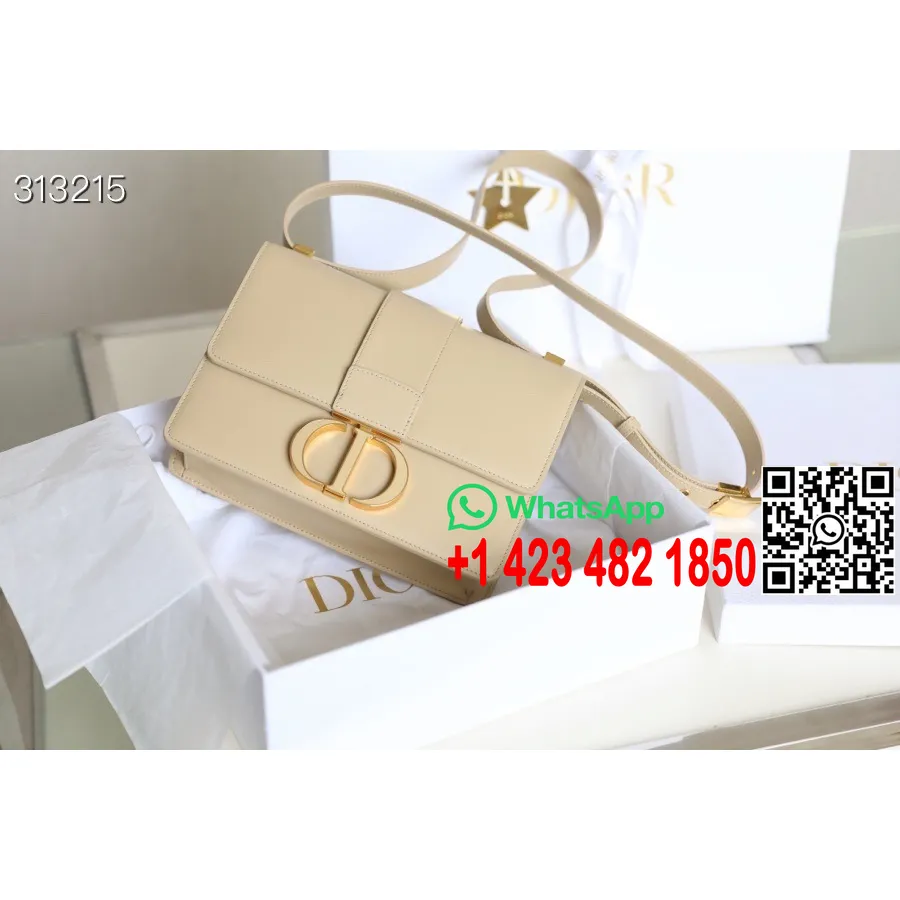 Christian Dior 30 Montaigne Táska 24cm Arany Hardver Borjúbőr 2022 Tavaszi/nyári Kollekció, Bézs