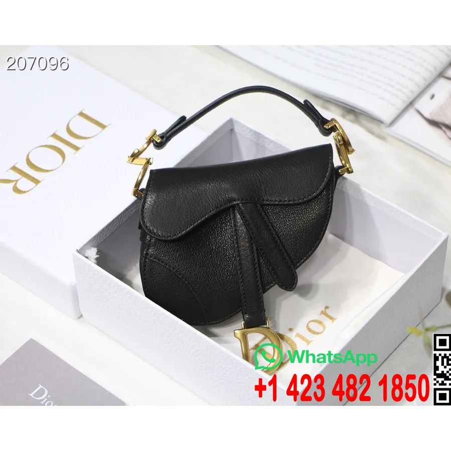 Christian Dior Lady Dior Mikrotáska 12 Cm, Kecskebőr Bőrrel 2021 őszi/téli Kollekció, Fekete