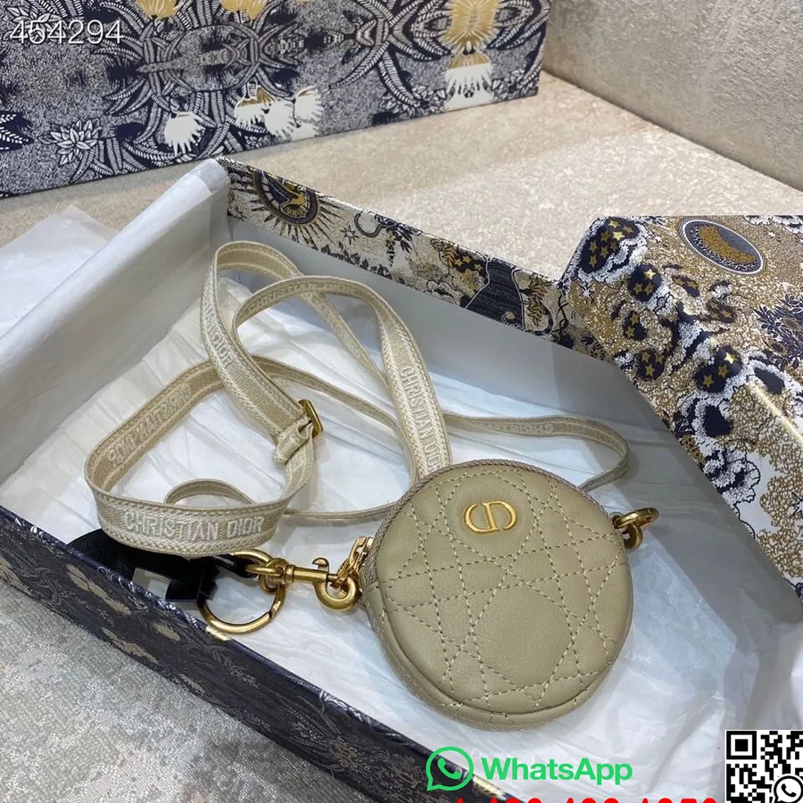 Christian Dior Coin Pouch Bag.12cm Telečje Usnje Kolekcija Pomlad/poletje 2021, Bež