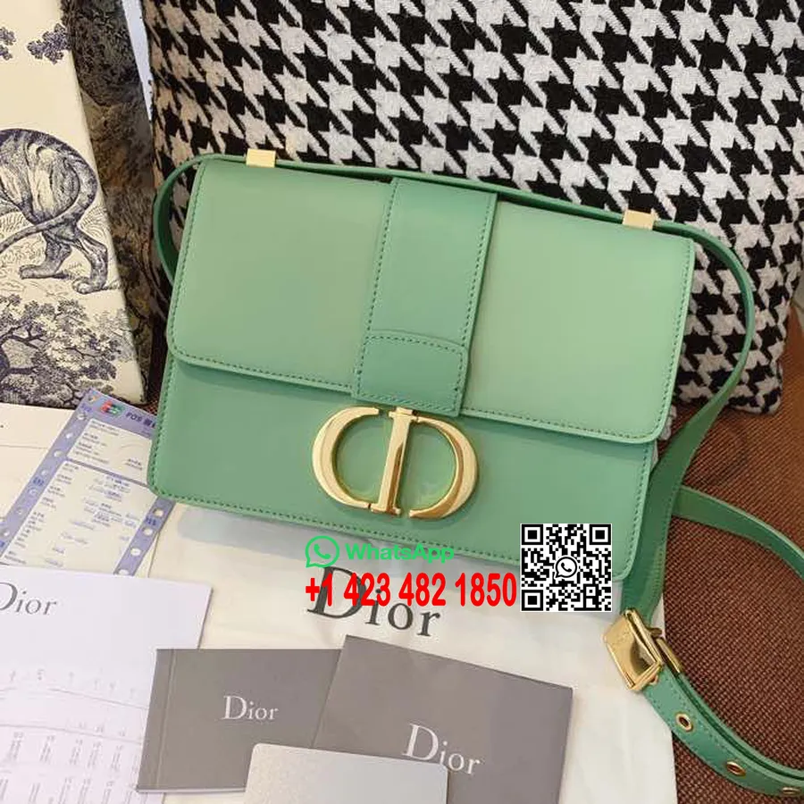 Christian Dior 30 Montaigne Torba 24 Cm Zlatni Okovi Od Teleće Kože Kolekcija Proljeće/ljeto 2020., Zelena