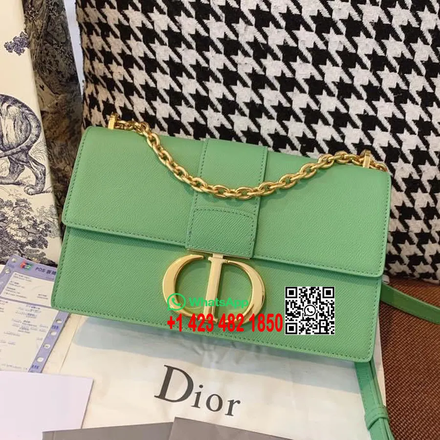 Christian Dior 30 Montaigne Torba S Lancem 24 Cm Zlatni Okovi Teleća Koža Kolekcija Proljeće/ljeto 2020., Zelena