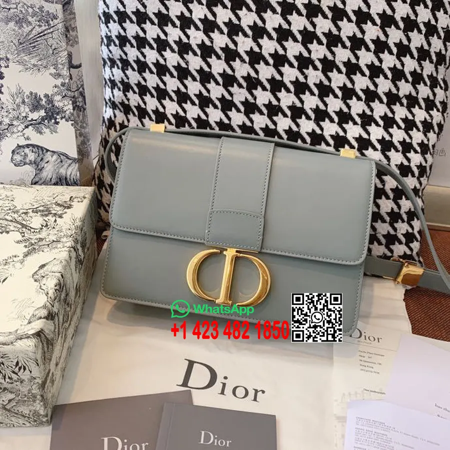 Christian Dior 30 Montaigne Torba 24 Cm Zlatni Okovi Teleća Koža Kolekcija Proljeće/ljeto 2020., Siva