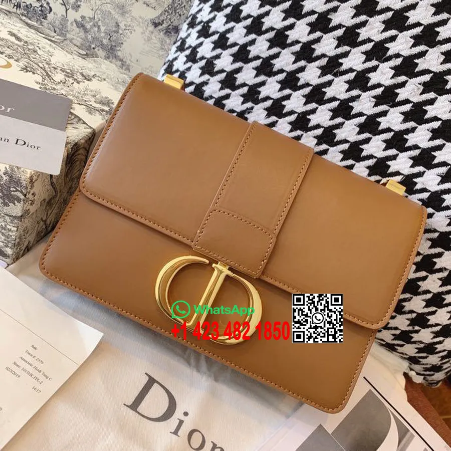 Christian Dior 30 Montaigne Torba 24 Cm Zlatni Okovi Teleća Koža Kolekcija Proljeće/ljeto 2020., žutosmeđa