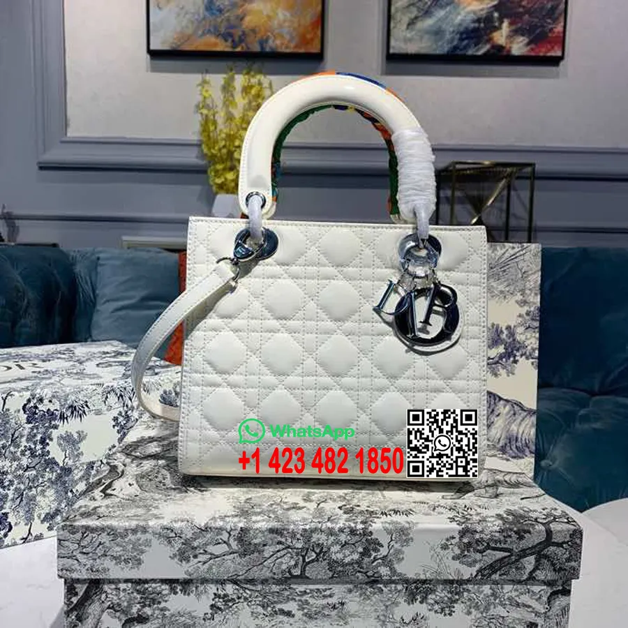 Christian Dior ženska Dior Torba 24cm Srebrna Lakirana Kožna Kolekcija Proljeće/ljeto 2020., Bijela