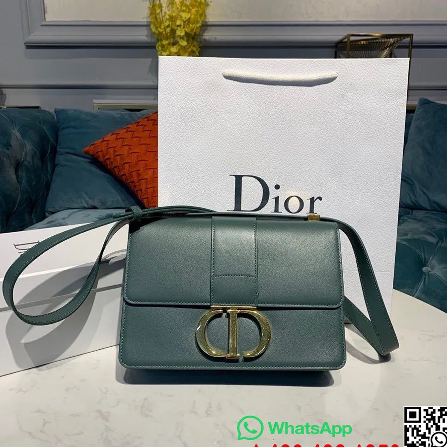 Christian Dior 30 Montaigne Torba 24 Cm Zlatni Okovi Od Janjeće Kože Kolekcija Proljeće/ljeto 2020., Zelena