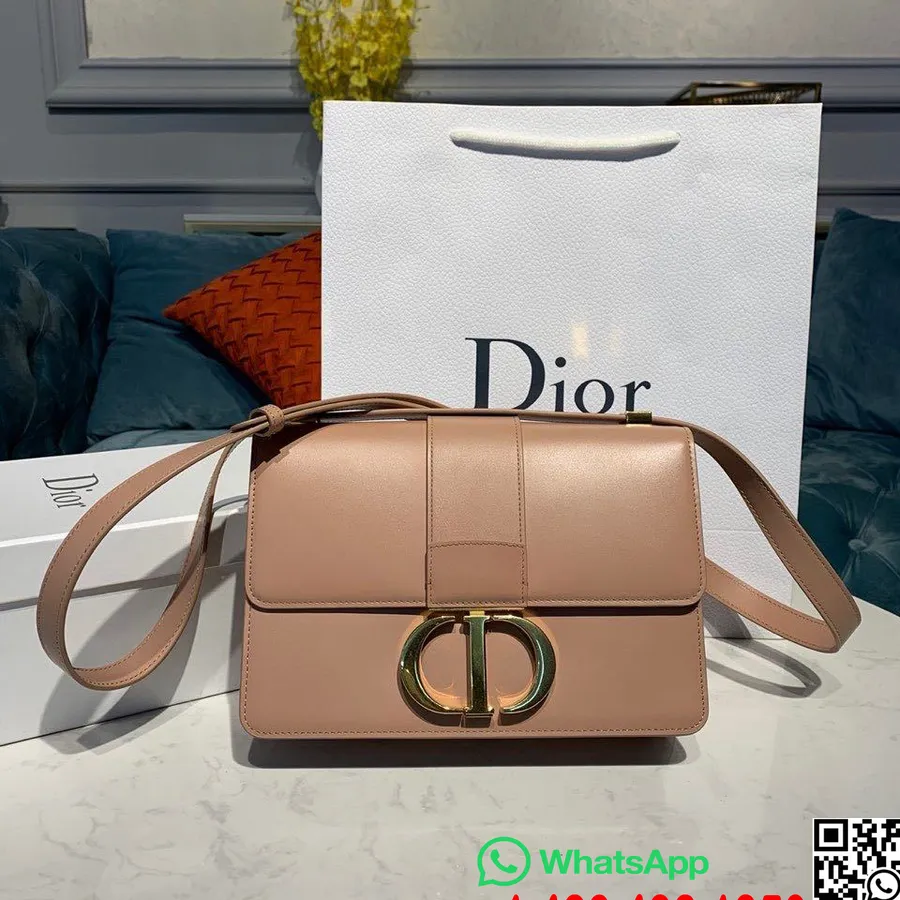 Christian Dior 30 Montaigne Torba 24 Cm Zlatni Okovi Od Janjeće Kože Kolekcija Proljeće/ljeto 2020., žutosmeđa