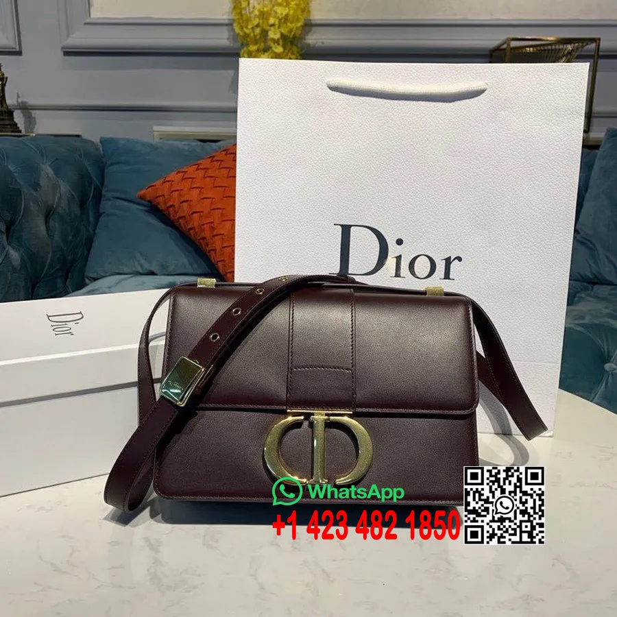 Christian Dior 30 Montaigne Torba 24 Cm Zlatni Okovi Od Janjeće Kože Kolekcija Proljeće/ljeto 2020, Bordo