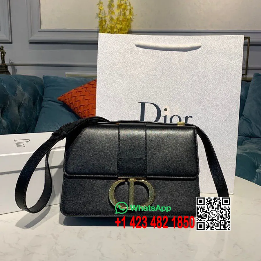 Christian Dior 30 Montaigne Torba 24 Cm Zlatni Okovi Od Janjeće Kože Kolekcija Proljeće/ljeto 2020., Crna