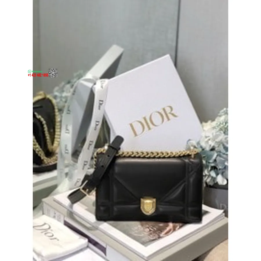 Christian Dior Diorama Borsa Grande Con Motivo Cannage Cucita 22 Cm Hardware Dorato Pelle Di Agnello Collezione Primavera/estate