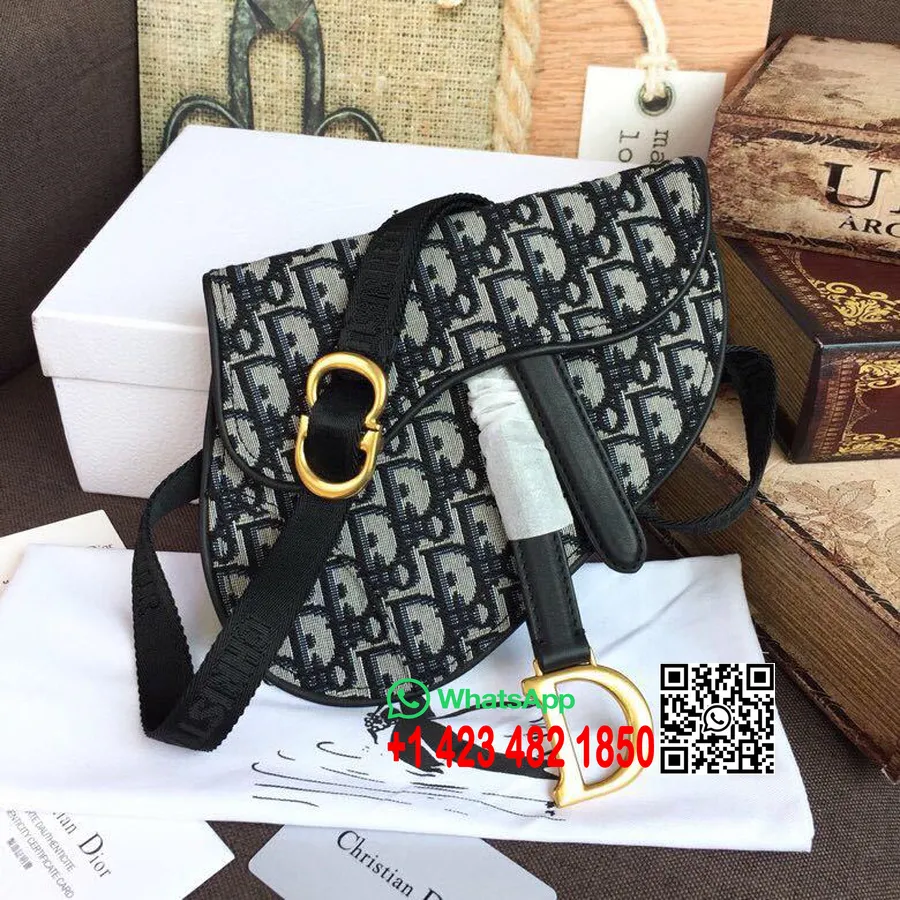 Christian Dior Oblique Saddle Torba Za Pas, 25 Cm Platnena Kolekcija Pomlad/poletje 2019, Modra