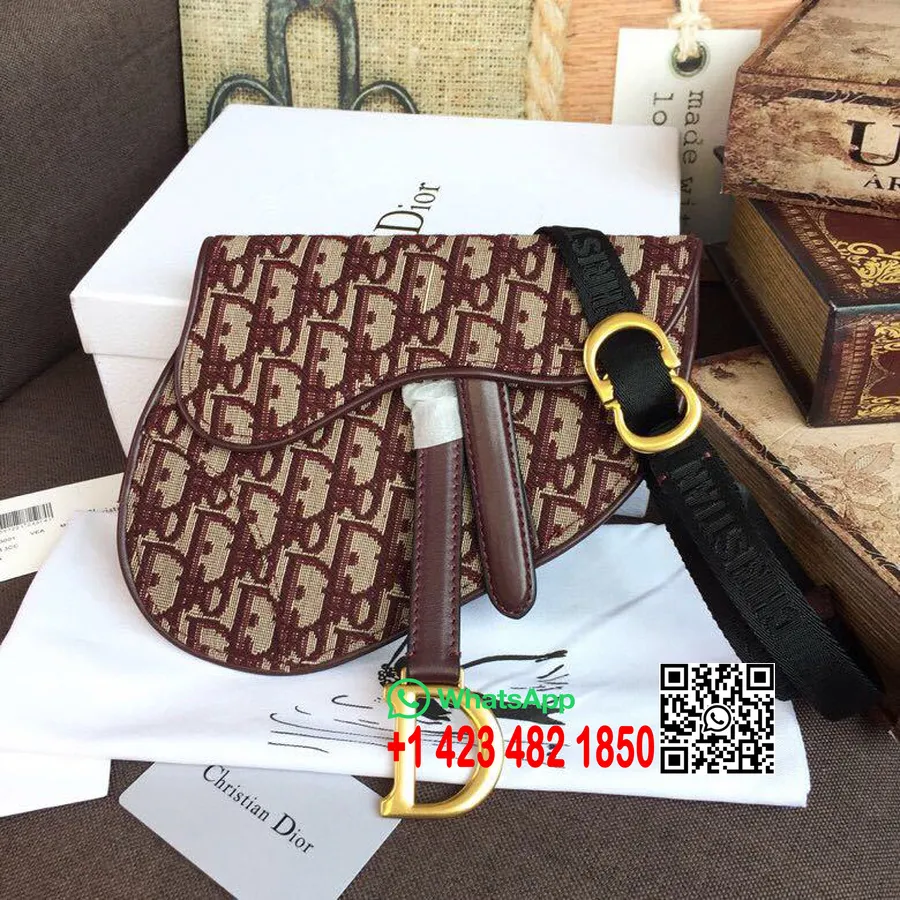 Christian Dior Oblique Saddle Torbica Za Pas, 20 Cm Platnena Kolekcija Pomlad/poletje 2019, Bordo