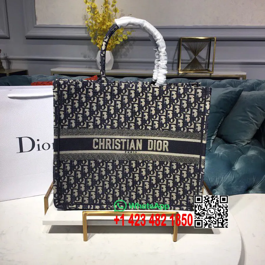 Christian Dior Book Tote Bag 42cm Dior Oblique Canvas Kolekcija Proljeće/ljeto 2019., Plava