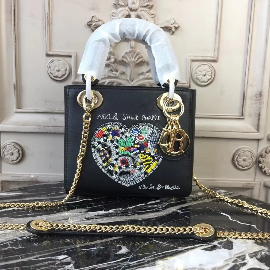 Lady Dior Niki De Saint Phalle Izvezena Torba S Perlama S Lancem 18 Cm Zlatni Okovi Glatka Janjeća Koža Proljeće/ljeto 2018. U B