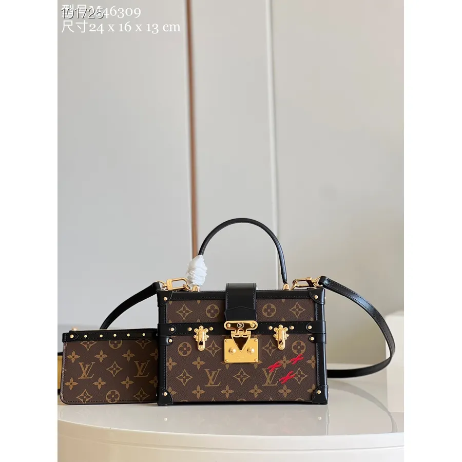 Louis Vuitton Petite Malle V Tasche 21 Cm Monogramm Canvas Leder Herbst/Winter 2022 Kollektion M46309, Braun