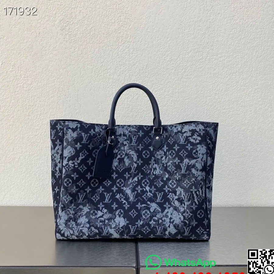 Louis Vuitton Grand Sac 44 Cm Denim Gobelin Monogram Canvas Cruise 2021 Kollektion M57284, Dunkelblau