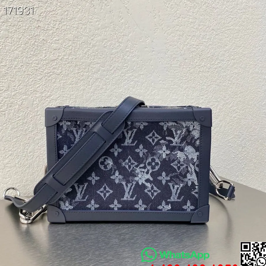 Louis Vuitton Soft Trunk 25 Cm Denim Gobelin Monogram Canvas Cruise 2021 Kollektion M80033, Dunkelblau