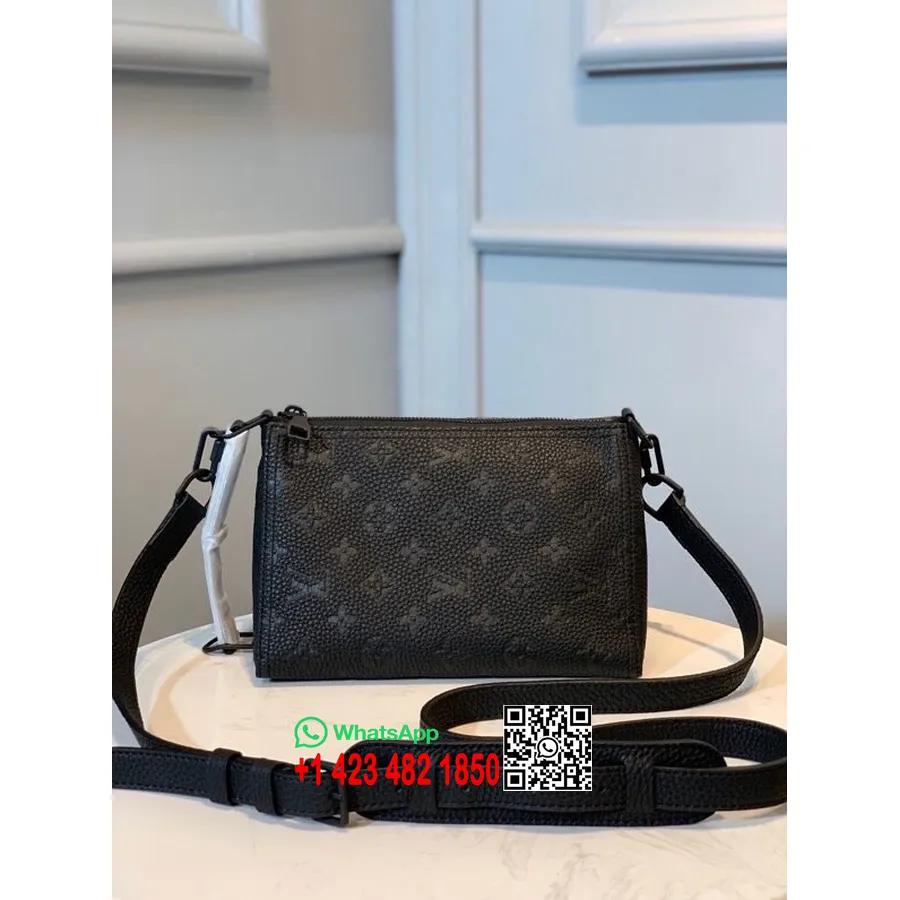 Louis Vuitton Kolmiolaukku 23cm Monogrammi Empreinte Canvas Kevät/kesä 2020 Kokoelma M55927, Noir