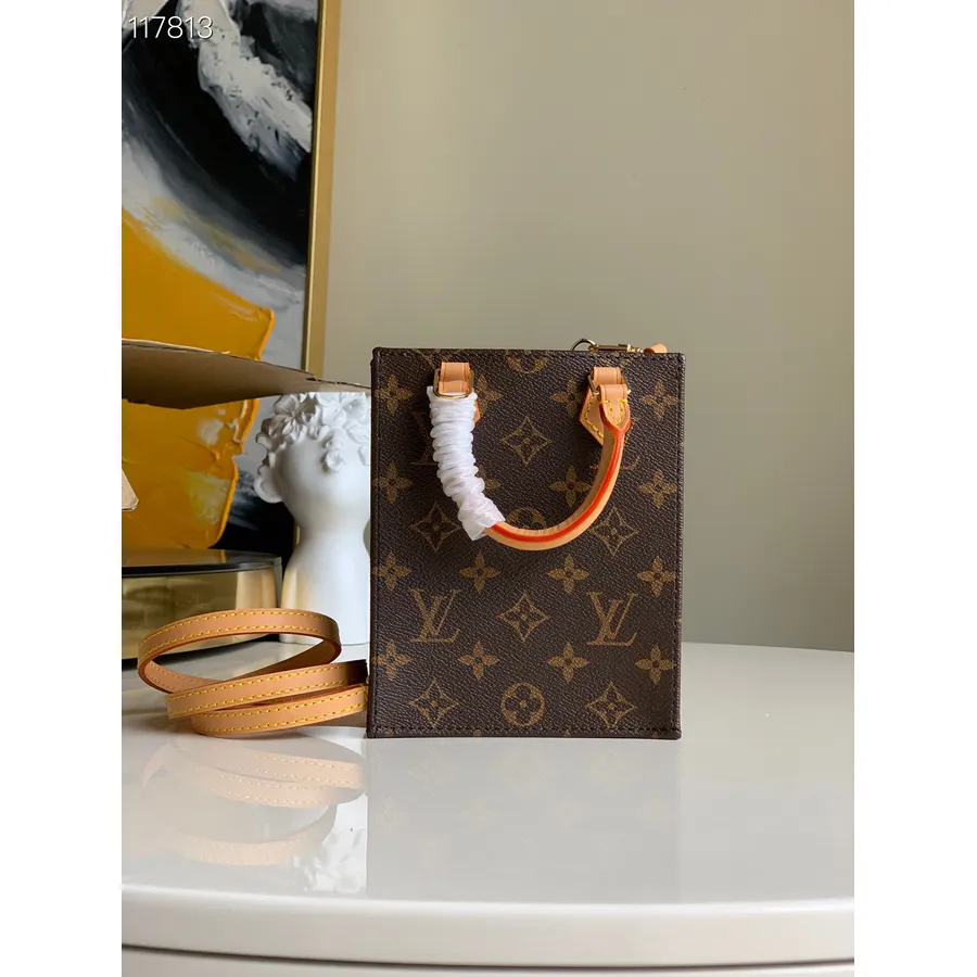 Louis Vuitton Petite Sac Plat Tasche 18 Cm Monogramm Canvas Herbst/Winter 2020 Kollektion M69442, Braun