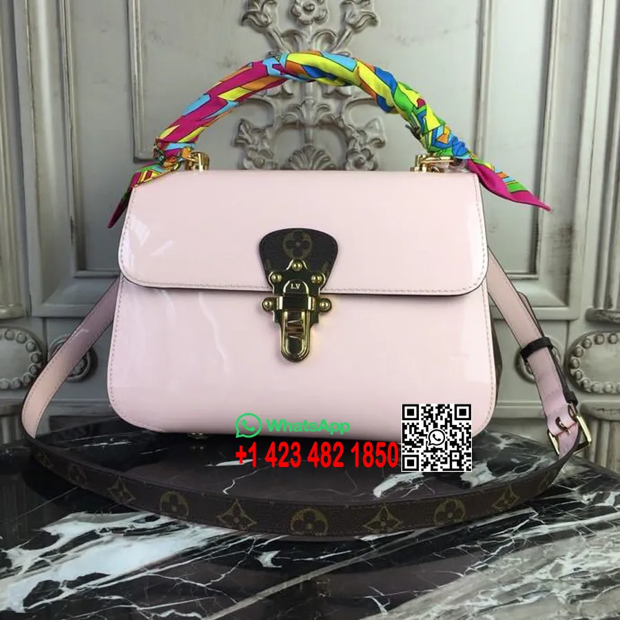 Louis Vuitton Borsa Bb In Legno Di Ciliegio Miroir Vernis/tela Monogramma 22 Cm Collezione Primavera/estate 2019 M53352, Rosa Ch