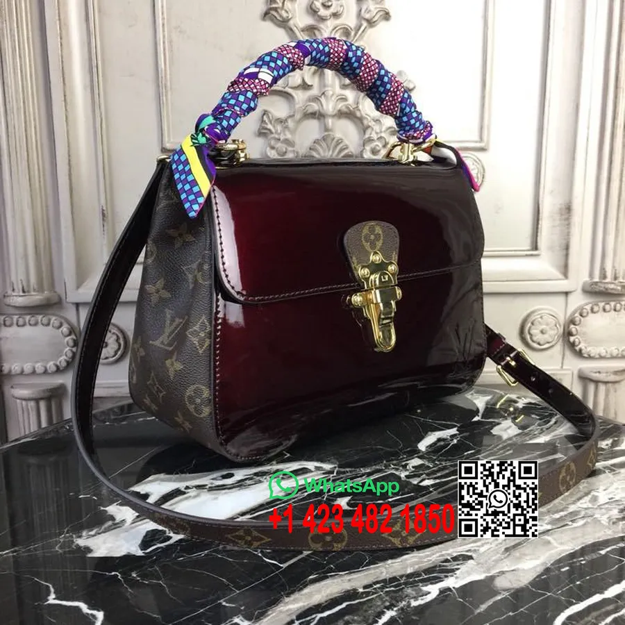 Louis Vuitton Borsa Bb In Legno Di Ciliegio Miroir Vernis/tela Monogramma 22 Cm Collezione Primavera/estate 2019 M53352, Bordeau