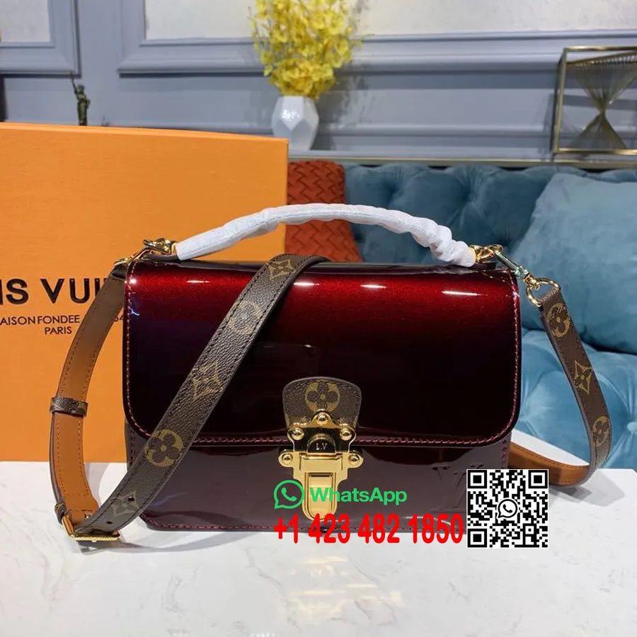 Louis Vuitton Borsa Bb In Legno Di Ciliegio Miroir Vernis/tela Monogramma 22 Cm Collezione Primavera/estate 2020 M51952, Bordeau