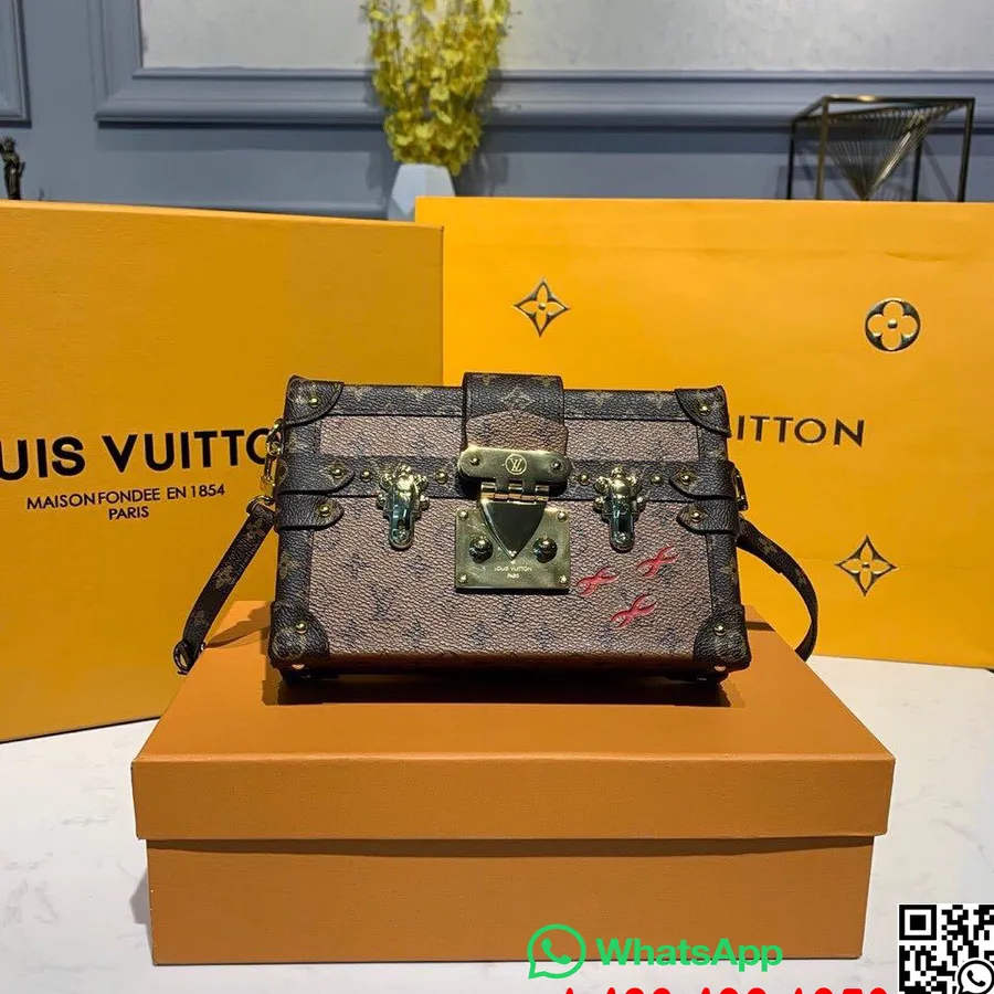 Louis Vuitton Petite Malle Tasche 20 Cm Monogram Reverse Canvas Herbst/Winter 2019 Kollektion M40273, Noir