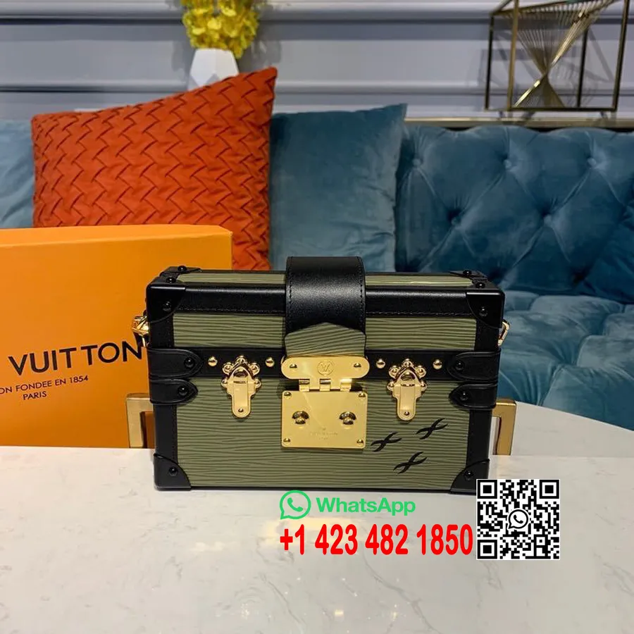 Borsa Louis Vuitton Petite Malle 20 Cm Tela Epi Collezione Autunno/inverno 2019 M54650, Verde Oliva