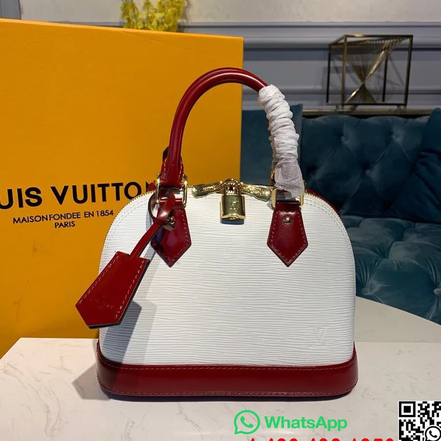 Louis Vuitton Alma Bb Sac Toile épi Collection Automne/hiver 2019 M53589, Blanc Optique / Grenat