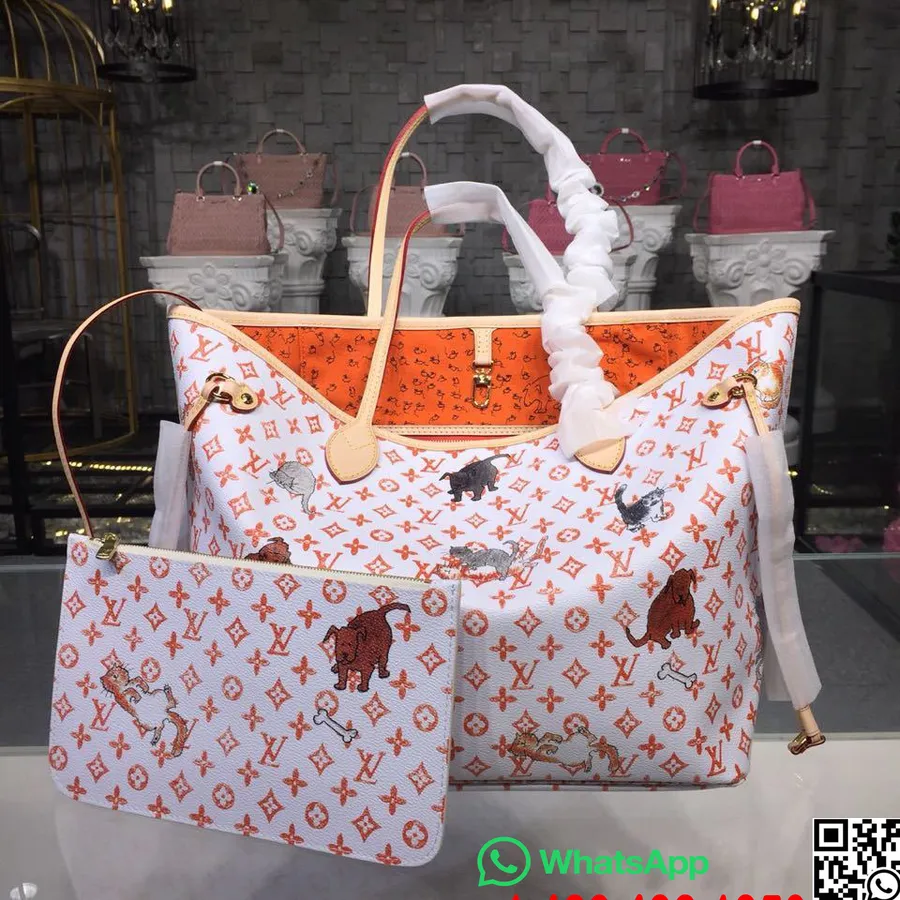 Louis Vuitton Neverfull Mm 32cm Katogrammi Monogrammi Kangas Syksy/talvi 2018 Kokoelma M44459, Blanc