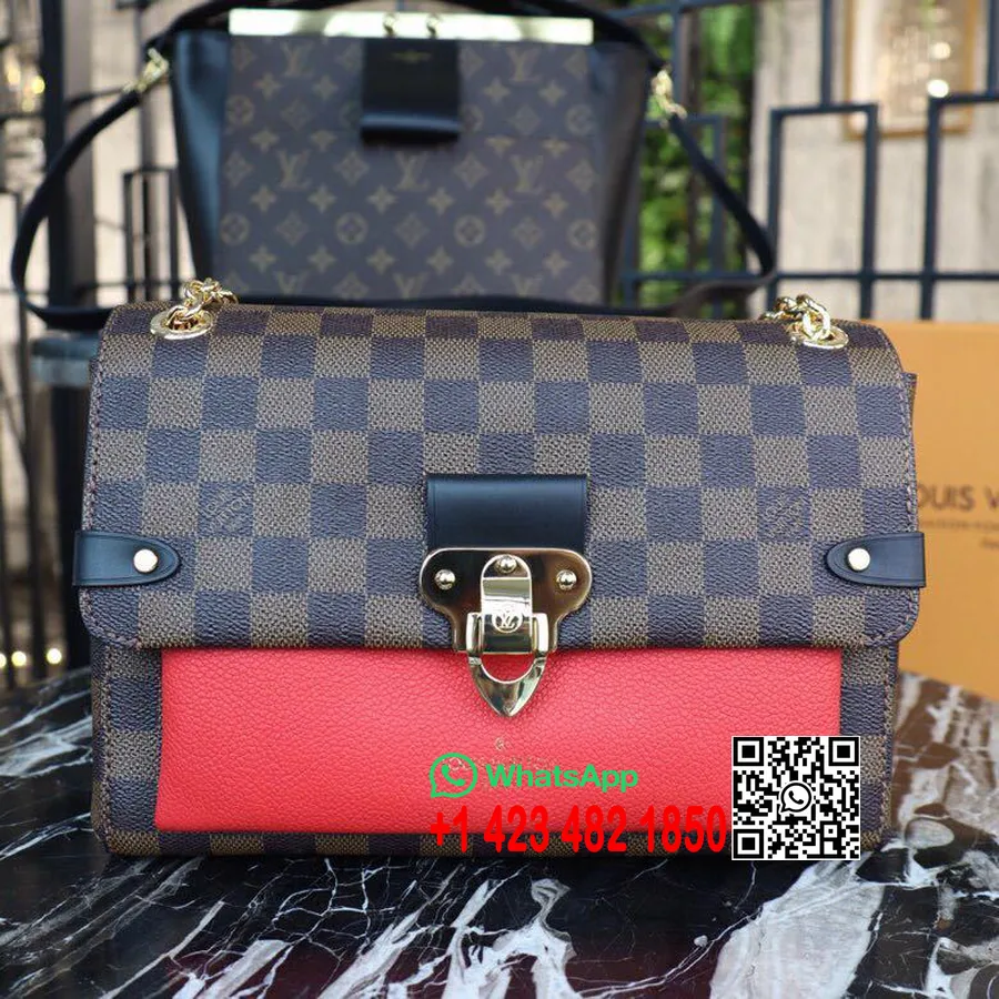 Louis Vuitton Vavin Pm Laukku 25cm Damier Ebene Canvas Kevät/kesä 2019 Kokoelma N40109, Helakanpunainen