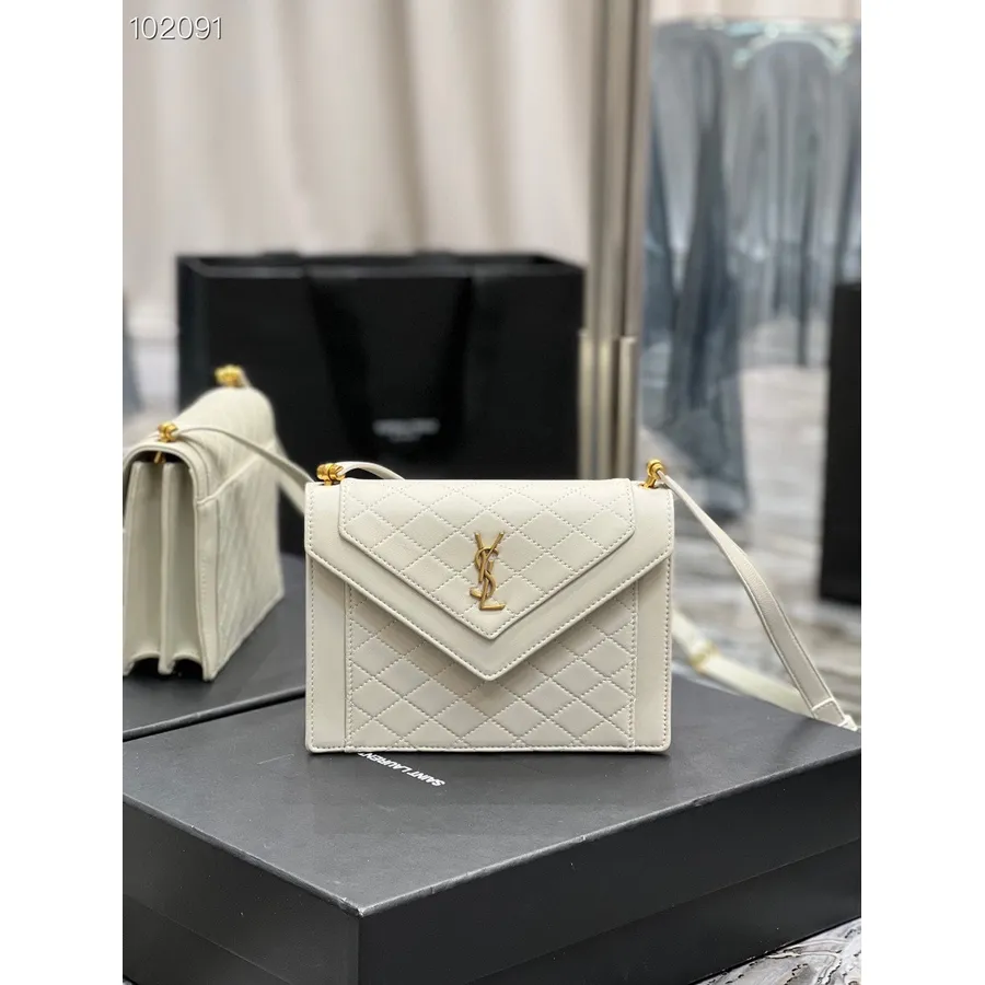 Borsa Ysl Saint Laurent Gaby Mini A Tracolla 20cm 685574 Pelle Di Vitello Collezione Autunno/inverno 2022, Bianco