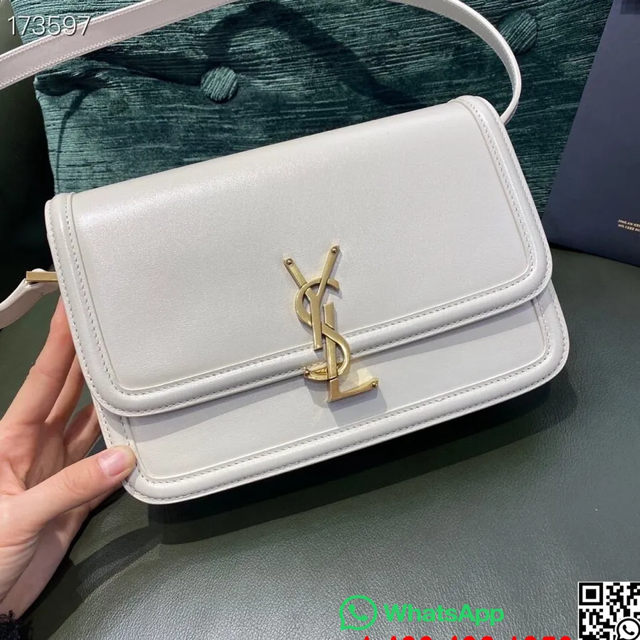 Ysl Saint Laurent τσάντα ώμου Solferino κουτί 24cm δέρμα μοσχαριού, λευκό