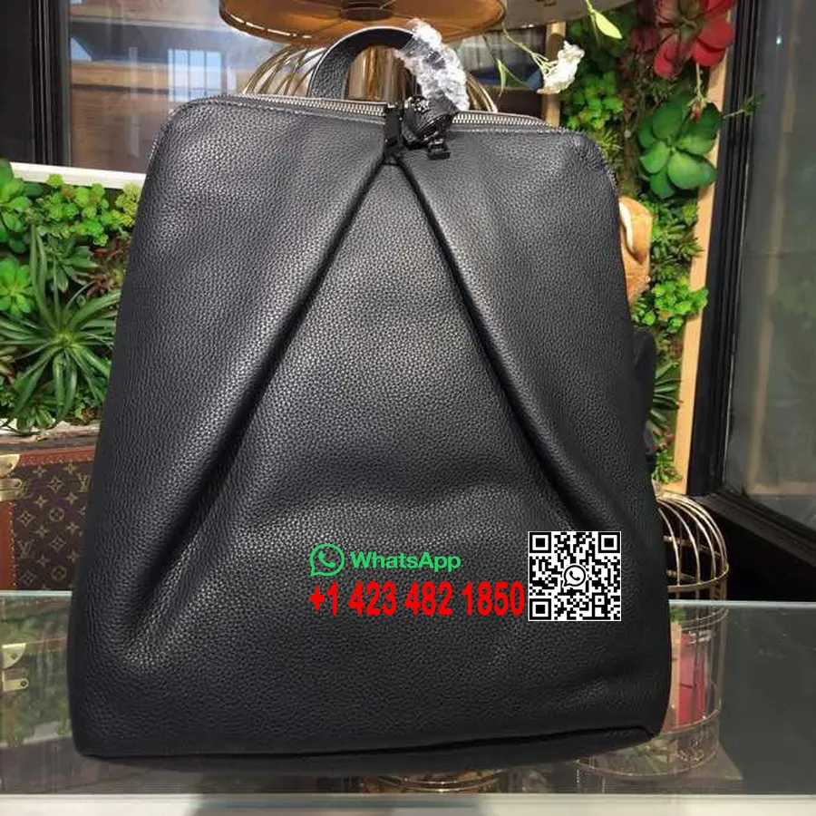 Mochila Mochila Bolsa 34cm Couro De Bezerro Granulado Coleção Primavera/verão 2018, Preta