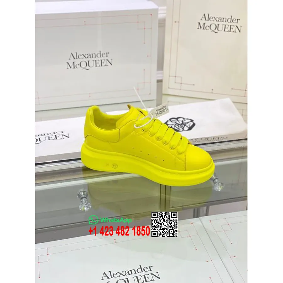 Alexander Mcqueen Oversized Platform Snøre Sneakers Forår/sommer 2020 Kollektion, Fluo Gul