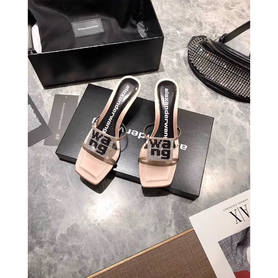 Alexander Wang Julie Sandalet 4.5cm Dana Derisi İlkbahar/Yaz 2020 Koleksiyonu, Pembe