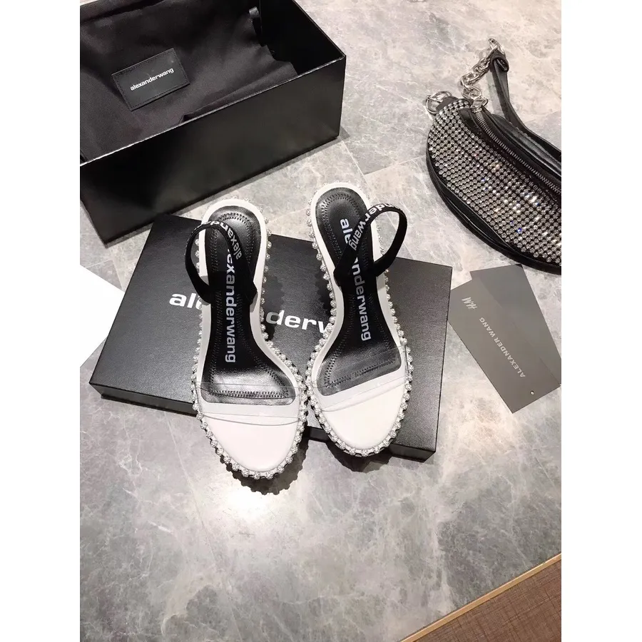 Alexander Wang Nova Klackar 10 Cm Kalvskinn Läder Vår/sommar 2020 Kollektion, Vit